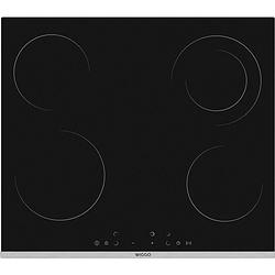 Foto van Wiggo wh-e675gc(b) - keramisch kookplaat 4 pitten - 60cm - zwart