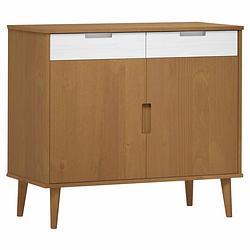 Foto van Vidaxl dressoir molde 90x40x80 cm massief grenenhout bruin