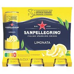 Foto van Sanpellegrino italian sparkling limonata blik 6 x 330ml bij jumbo
