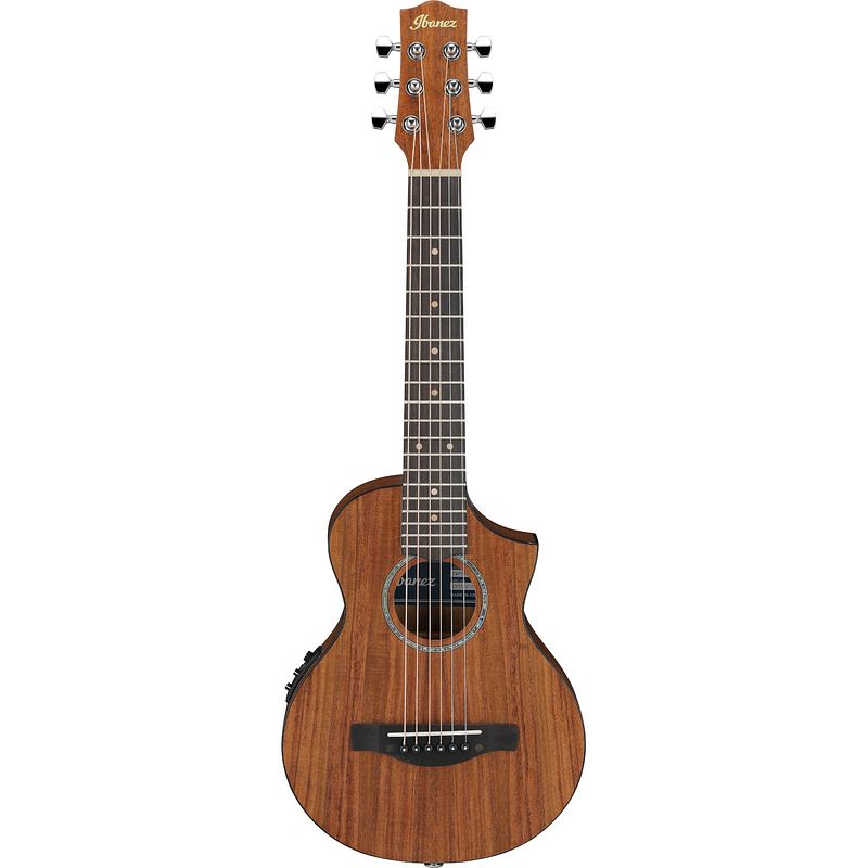 Foto van Ibanez ewp12ewb open pore natural elektrisch-akoestische piccolo gitaar met gigbag