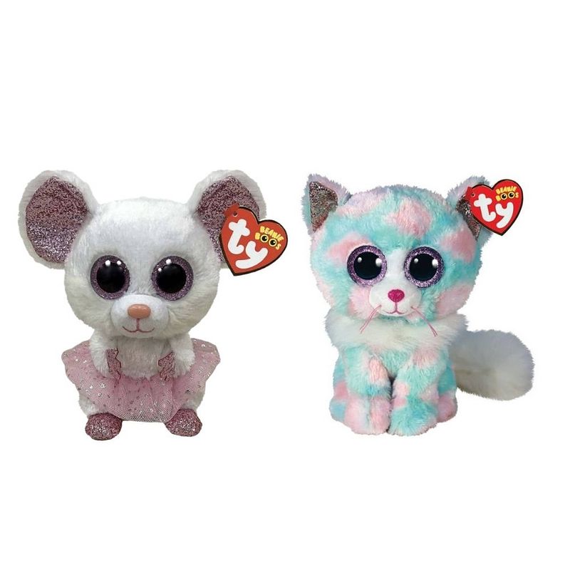 Foto van Ty - knuffel - beanie boo's - nina mouse & opal cat