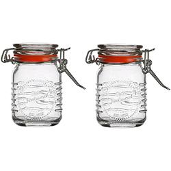 Foto van Urban living weckpotje/inmaakpotje - 2x - mini - 70 ml - glas - met beugelsluiting - d5 x h8 cm - weckpotten