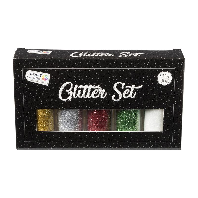 Foto van Kerst glitters - multikleur - set van 5