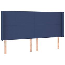 Foto van Vidaxl hoofdbord met randen 163x16x118/128 cm stof blauw