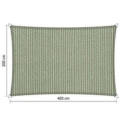 Foto van Compleet pakket: shadow comfort rechthoek 2x4m moonstone green met rvs bevestigingsset en buitendoek reiniger
