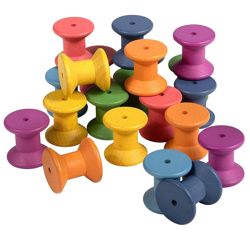 Foto van Tickit rainbow wooden spools