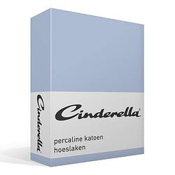 Foto van Cinderella basic percaline katoen hoeslaken - 100% percaline katoen - lits-jumeaux (180x220 cm) - sapphire