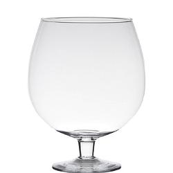 Foto van Transparante luxe stijlvolle brandy vaas/vazen van glas 20 cm - vazen