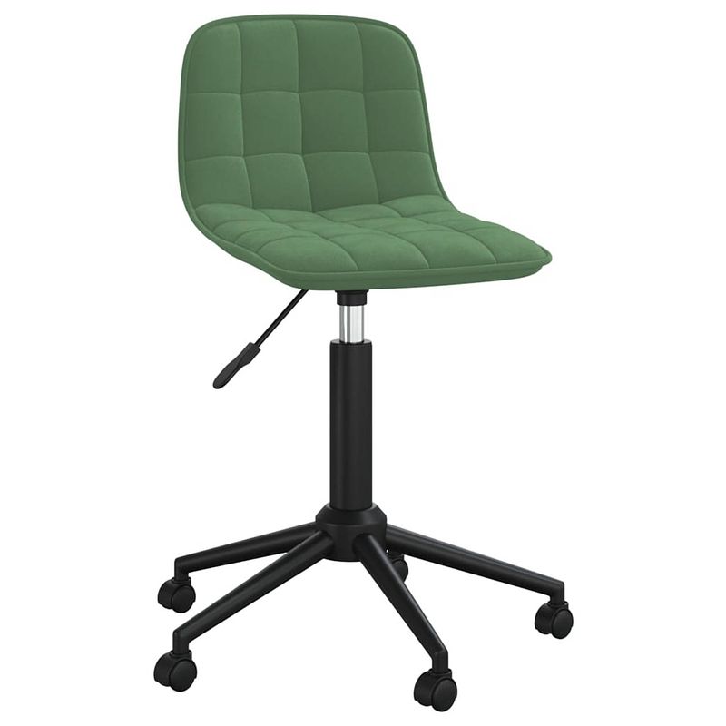 Foto van The living store draaibare eetkamerstoelen - fluweel - donkergroen - 42.5 x 45 x (69-80.5) cm