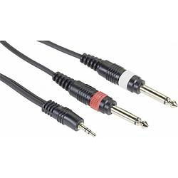 Foto van Paccs paccs jack adapterkabel [2x jackplug male 6,3 mm - 1x jackplug male 3,5 mm] 3.00 m zwart