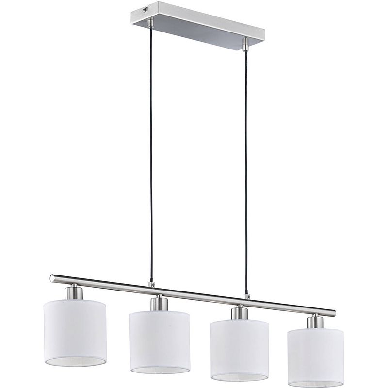 Foto van Led hanglamp - trion torry - e14 fitting - rechthoek - mat nikkel - aluminium