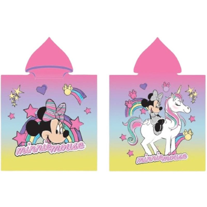 Foto van Disney badponcho minnie mouse meisjes 55x110 cm polyester roze