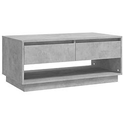 Foto van The living store salontafel - betongrijs - 102.5 x 55 x 44 cm - lades