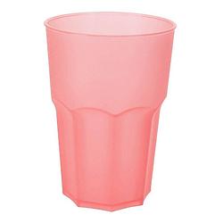 Foto van Limonade/drinkbeker kunststof - rood - 480 ml - 12 x 9 cm - bekers