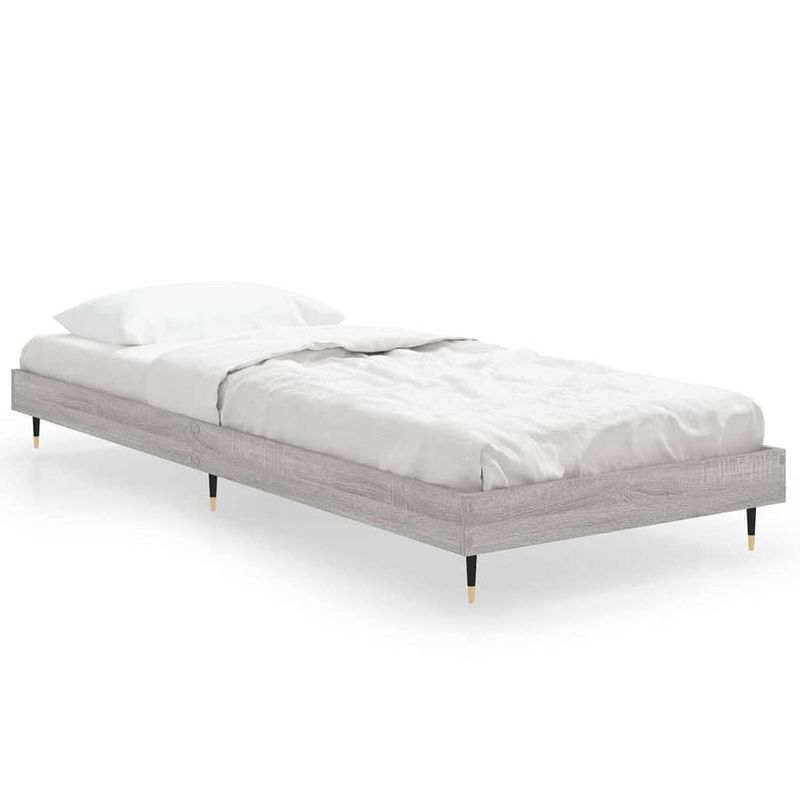 Foto van Vidaxl bedframe bewerkt hout grijs sonoma eikenkleurig 75x190 cm