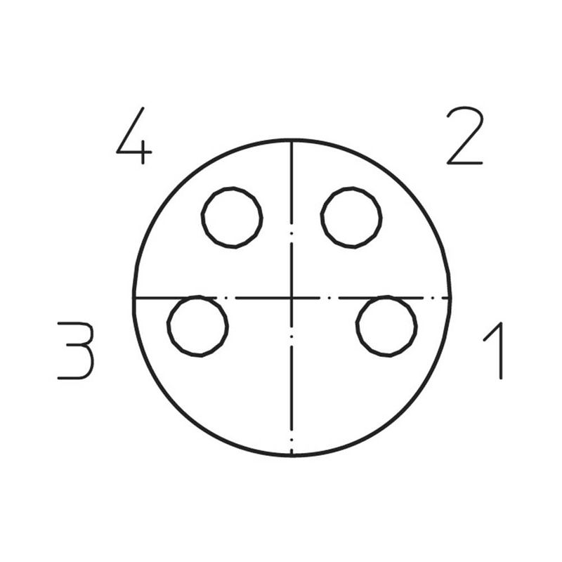 Foto van Lutronic 1049 sensor/actuator connector, geassembleerd m8 aantal polen: 4 koppeling, haaks 2.00 m 1 stuk(s)