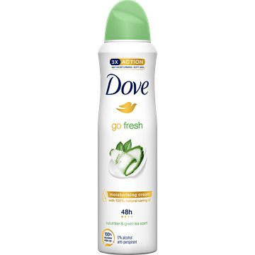 Foto van Dove go fresh antitranspirant deodorant spray cucumber & green tea 2 x 150ml bij jumbo