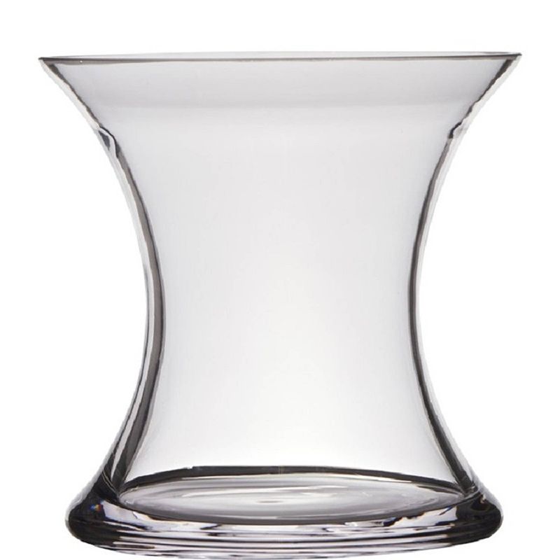 Foto van Transparante stijlvolle x-vormige vaas/vazen van glas 28 x 24 cm - vazen