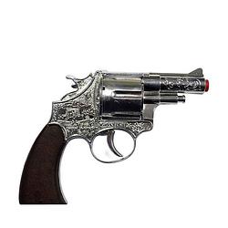 Foto van Verkleed speelgoed revolver/pistool metaal 12 schots - verkleedattributen