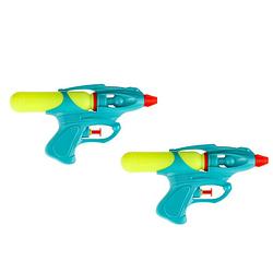 Foto van 2x waterpistool/waterpistolen gekleurd 19 cm - waterpistolen