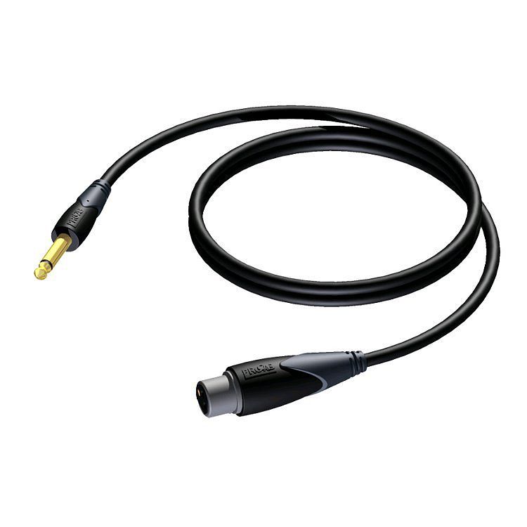 Foto van Procab cla900 classic xlr female - 6.3mm jack male kabel 5m