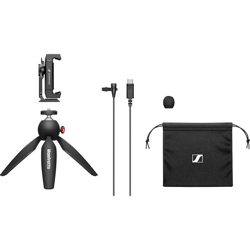 Foto van Sennheiser xs lav usb-c mobile kit dasspeld smartphone microfoon zendmethode:kabelgebonden incl. standaard