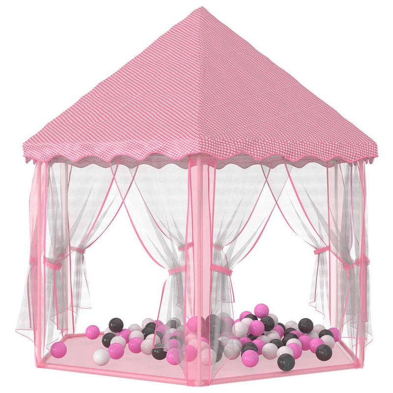 Foto van Vidaxl prinsessenspeeltent met 250 ballen 133x140 cm roze
