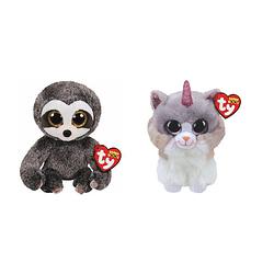 Foto van Ty - knuffel - beanie boo's - dangler sloth & asher cat