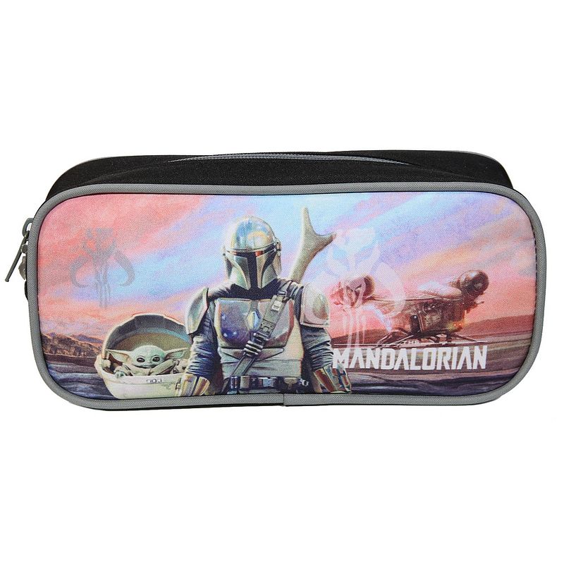 Foto van Star wars etui mandalorian junior 23 x 5 cm polyester grijs