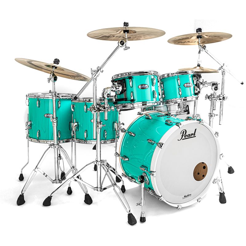 Foto van Pearl mct925xup/c826 masters maple complete 5-delige shellset sea foam green