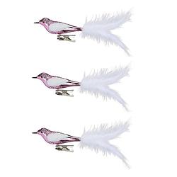 Foto van 6x stuks decoratie vogels op clip roze 20 cm - kersthangers