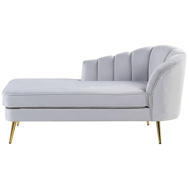 Foto van Beliani allier - chaise longue-grijs-fluweel