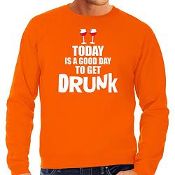 Foto van Oranje good day to get drunk sweater - koningsdag trui voor heren 2xl - feesttruien