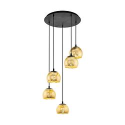 Foto van Eglo albaraccin hanglamp - e27 - ø 58,5 cm - zwart/goud