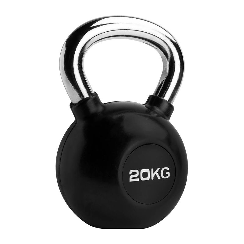 Foto van Ryzor kettlebell - 20 kg - rubber - zwart