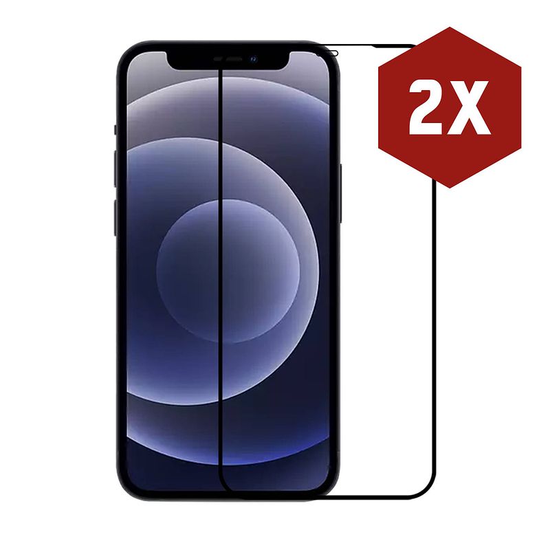 Foto van 2-pack kratoshield iphone 12 screenprotector - gehard glas - full cover