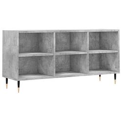 Foto van The living store tv-meubel betongrijs - praktische opbergruimte - 103.5 x 30 x 50 cm - stevig houten materiaal