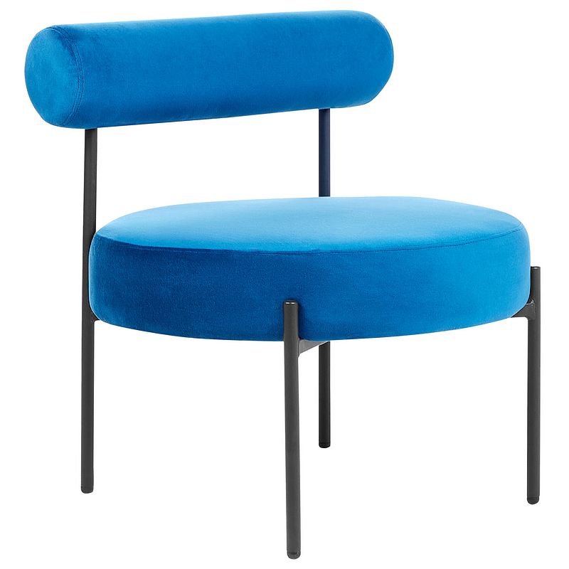 Foto van Beliani alpha - fauteuil-blauw-fluweel