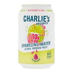 Foto van Charlie's organics framboos & limoen bruisend water & geperst fruit 330ml bij jumbo