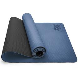 Foto van Re:sport yogamat blauw/grijs, trainingsmat, fitnessmat, sportmat met draagriem, 183 x 61 x 0,6 cm