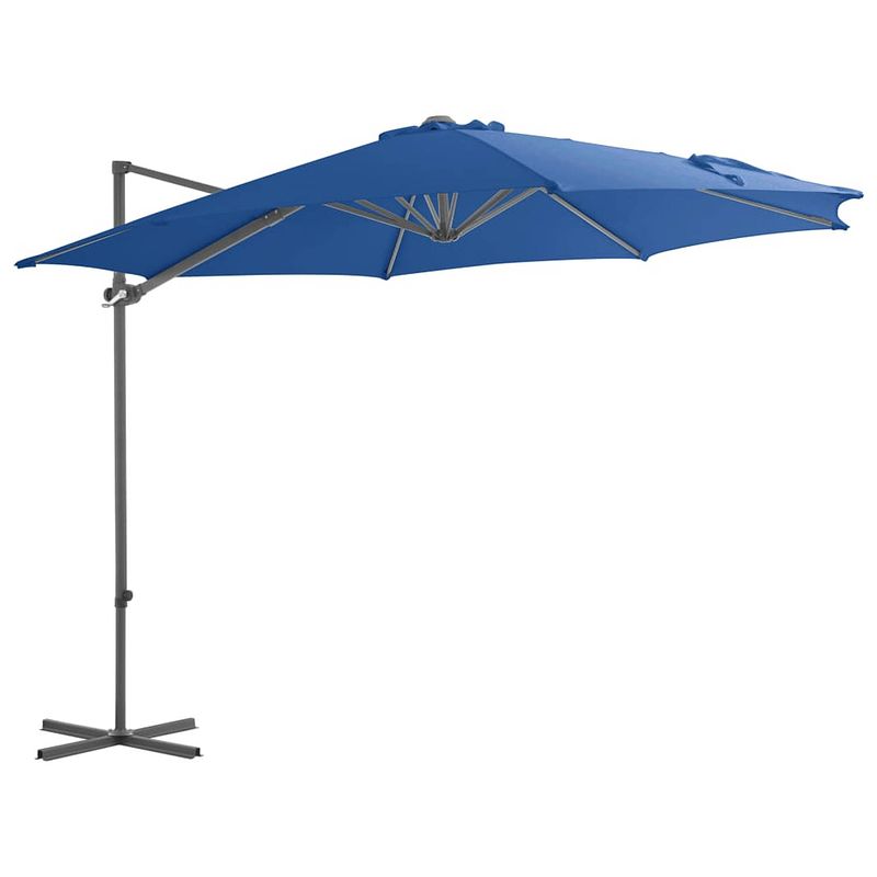 Foto van Vidaxl zweefparasol met stalen paal 300 cm azuurblauw