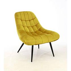 Foto van Maxxhome fauteuil loungestoel velvet (geel)