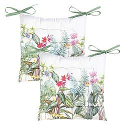 Foto van Haes deco - set van 2 sierkussens - 40x40x4 cm - 100% katoen - jungle botanics