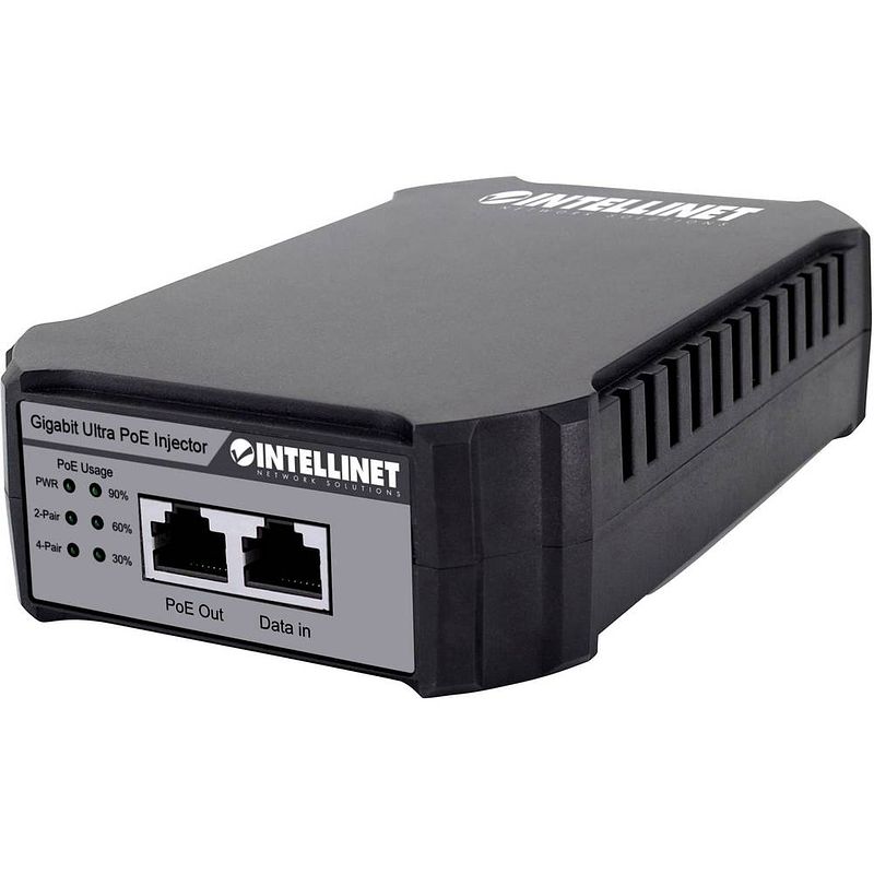 Foto van Intellinet gigabit ultra poe-injektor 1 x 95 watt-port kunststoffgehäuse poe-injector 10 / 100 / 1000 mbit/s ieee 802.3bt, ieee 802.3af (12.95 w), ieee 802.3at