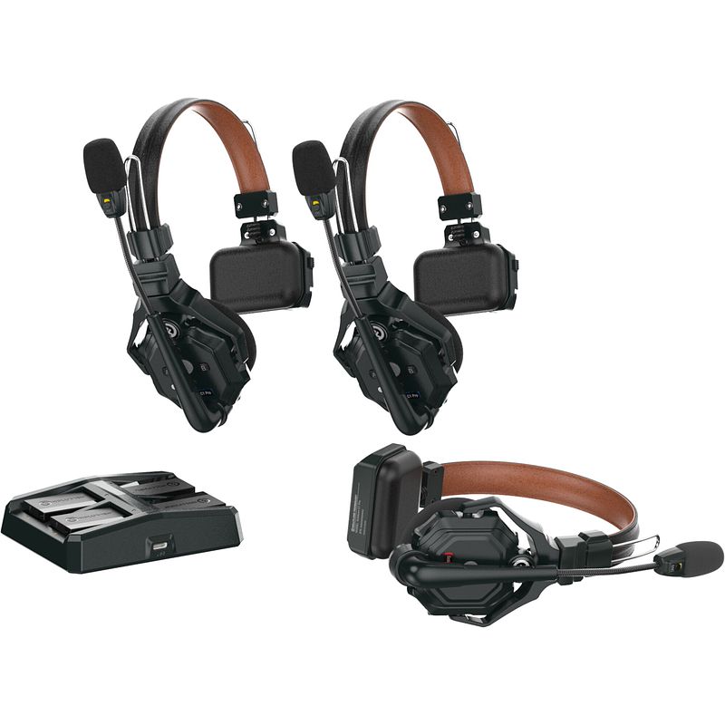 Foto van Hollyland solidcom c1 pro-3s draadloos intercom systeem (3 headsets)