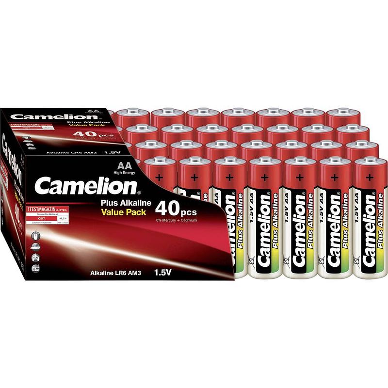 Foto van Camelion plus lr06 aa batterij (penlite) alkaline 1.5 v 40 stuk(s)