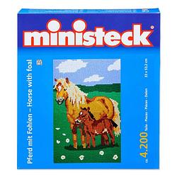 Foto van Ministeck paard met veulen - blauw