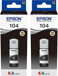 Foto van Epson 104 inktflesjes zwart duo pack