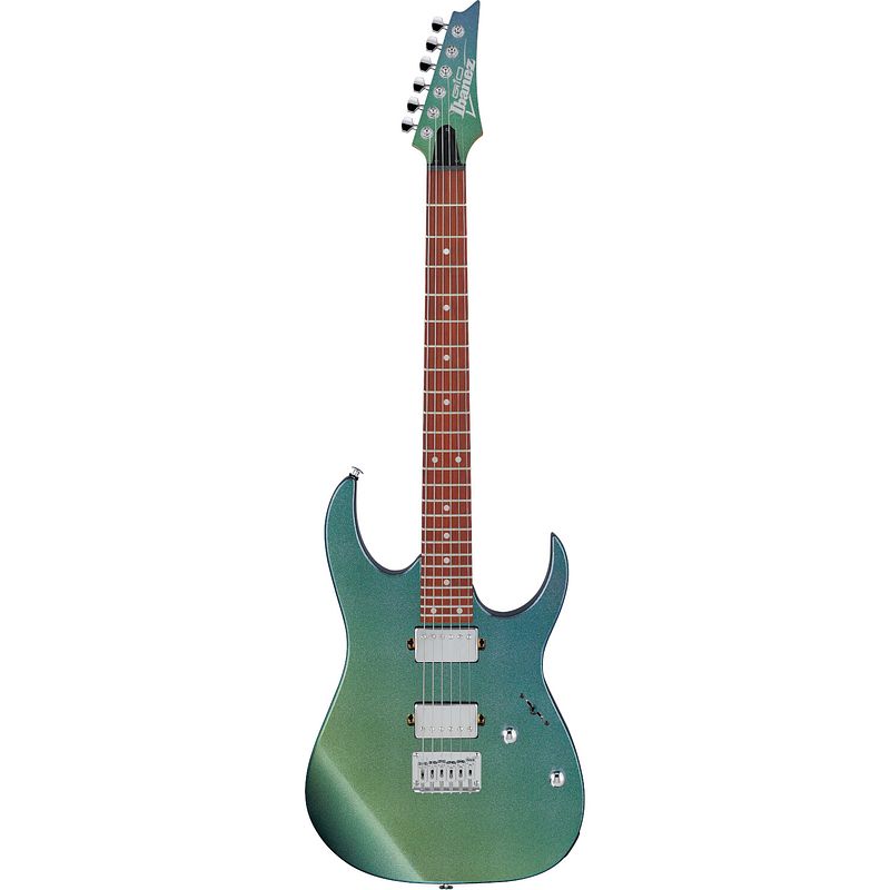 Foto van Ibanez grg121sp green yellow chameleon elektrische gitaar