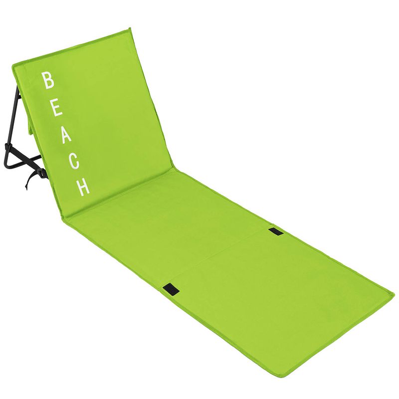 Foto van Tectake - strandmat met leuning groen (lxbxh): 150 x 55 x 46 cm - 402442